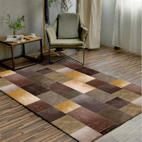 Rectangular carpet with brown squares