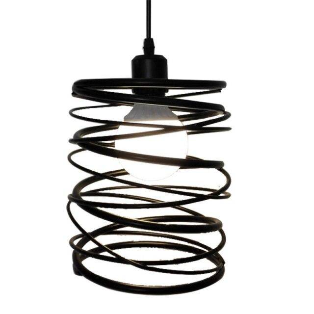 Lámpara de suspensión design Remolino de LEDs en metal negro