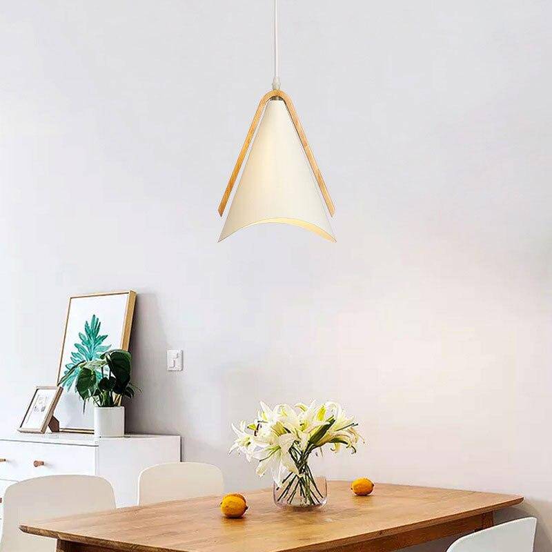 pendant light modern LED wood and metal colored