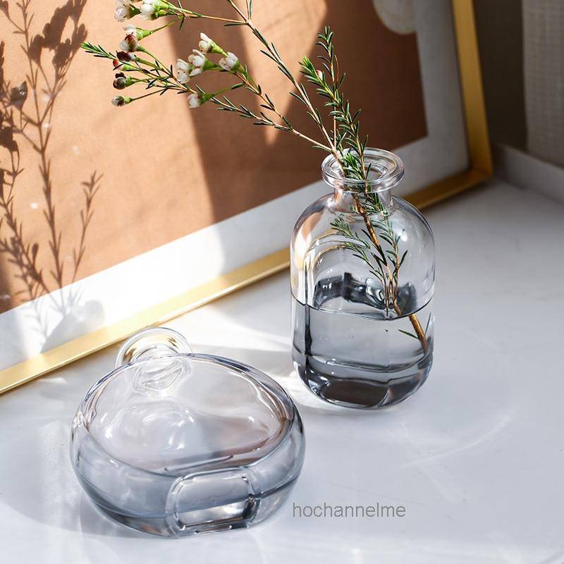Vase en verre cristal coloré style parfumerie - vue 3 sur 19