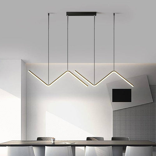 Metal LED design chandelier with modern triangular shapes