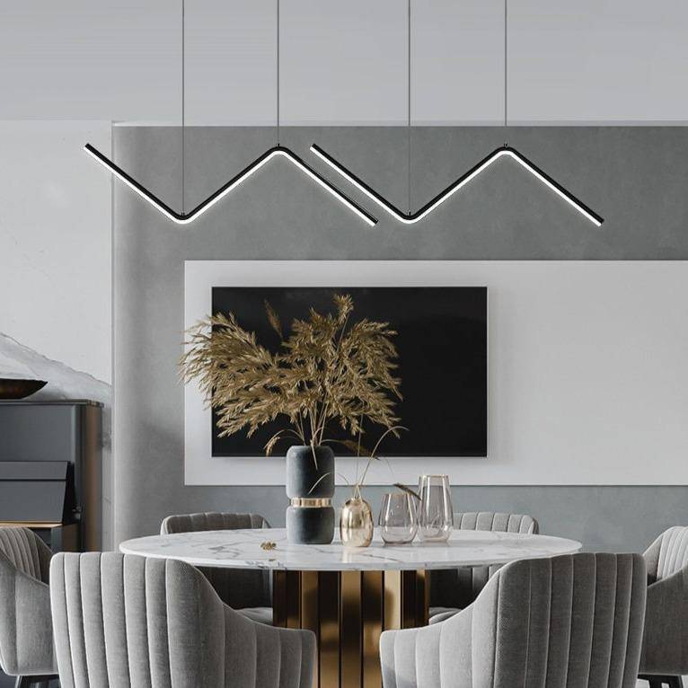 Lustre design LED en métal avec formes triangulaires modernes