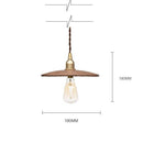 Suspension vintage rond en bois et fer Balyn