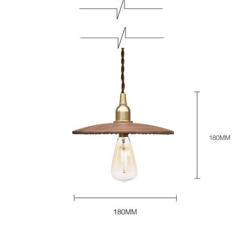 Suspension vintage rond en bois et fer Balyn