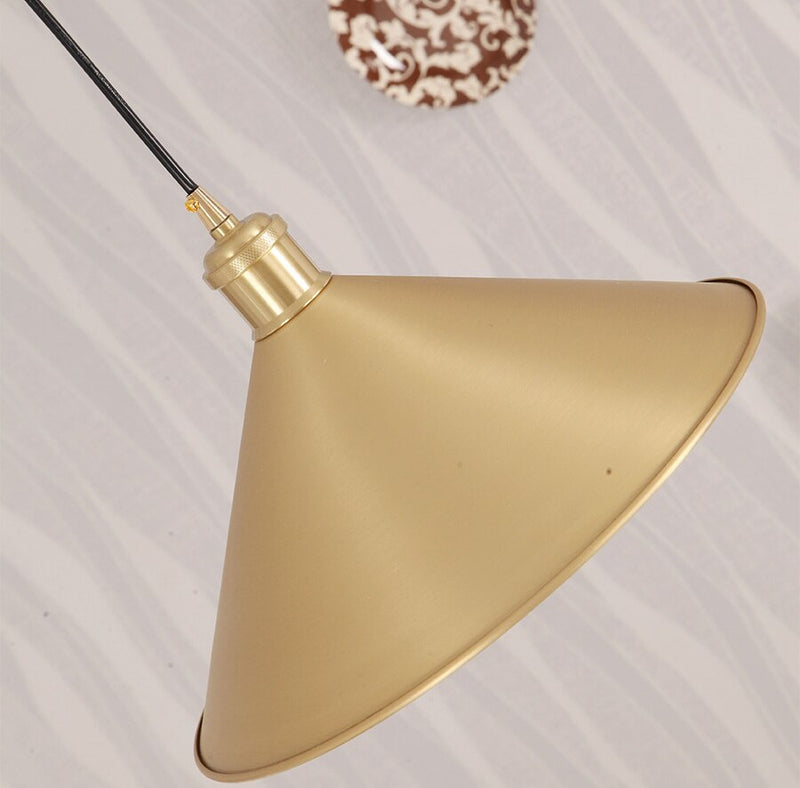 Gold LED design pendant with cone-shaped lamp Copper