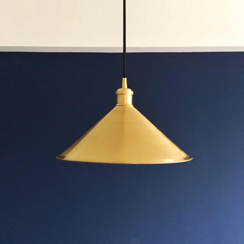 Gold LED design pendant with cone-shaped lamp Copper