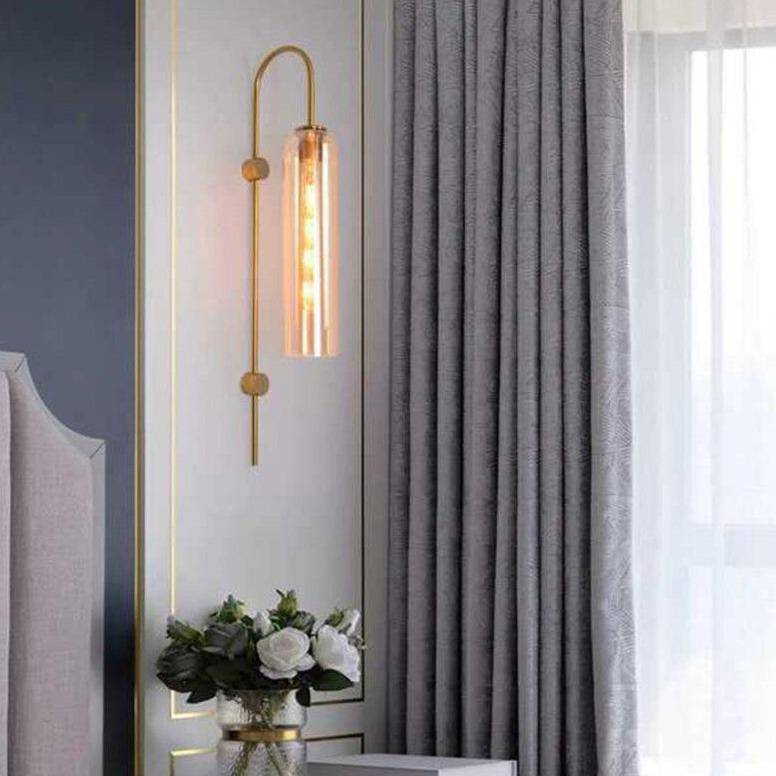 wall lamp LED wall design with lampshade elongated coloured glass and metal