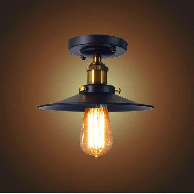 Vintage ceiling lamp in black and gold metal