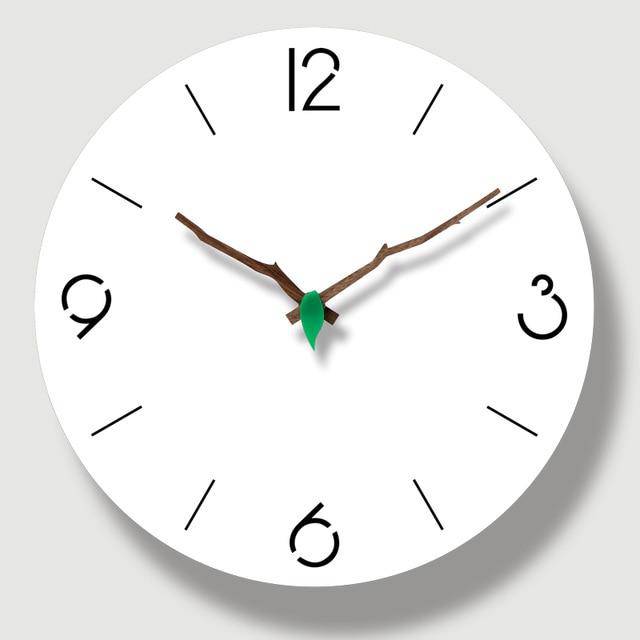 Horloge murale ronde style tronc d'arbre coupé en bois 30cm Open