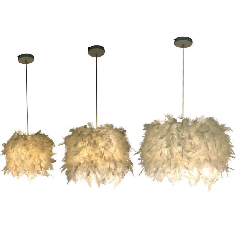 Suspension ronde LED en plumes Fairy - vue 4 sur 5