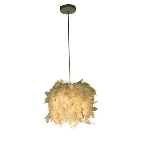 Suspension ronde LED en plumes Fairy