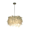 Suspension ronde LED en plumes Fairy