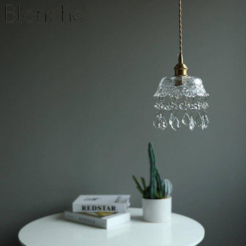 Retro style LED crystal glass chandelier