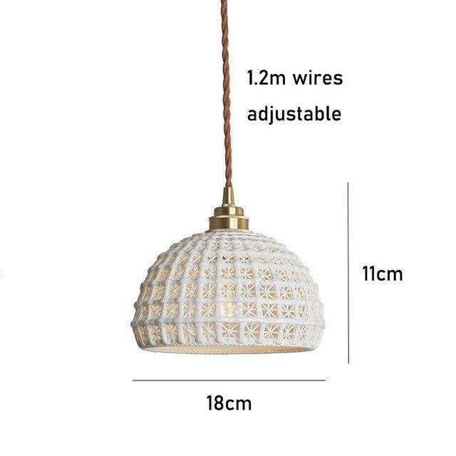 Lámpara de suspensión LED blanco vintage de estilo japonés