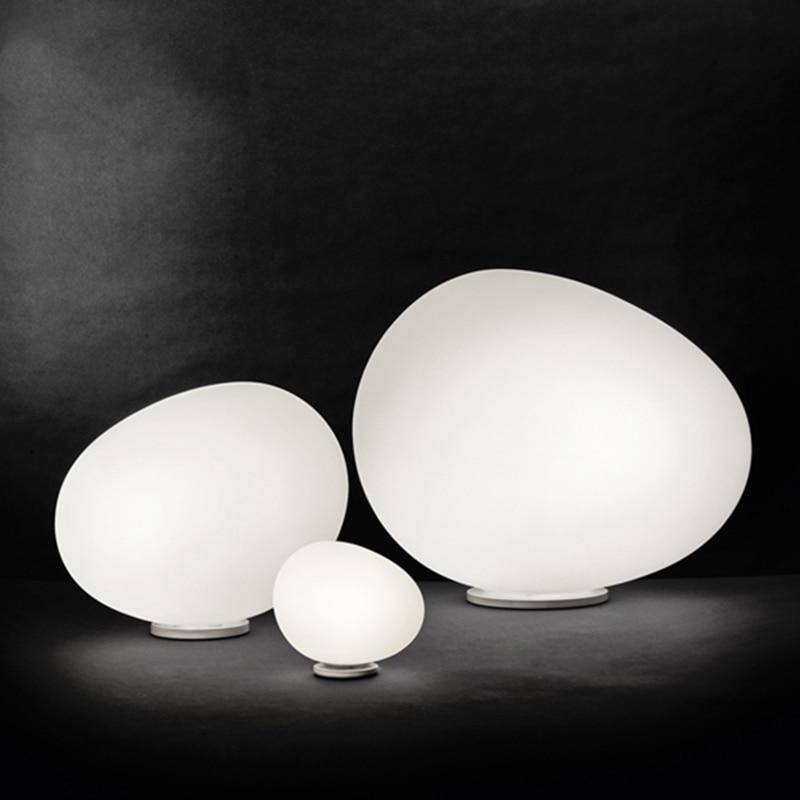 Lámpara de mesa design LED ambiance pebble white Decor