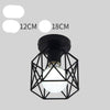 Plafonnier vintage noir avec lampes en cage