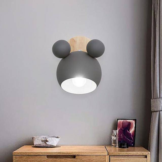 Lámpara de pared con cabeza de Mickey de dibujos animados