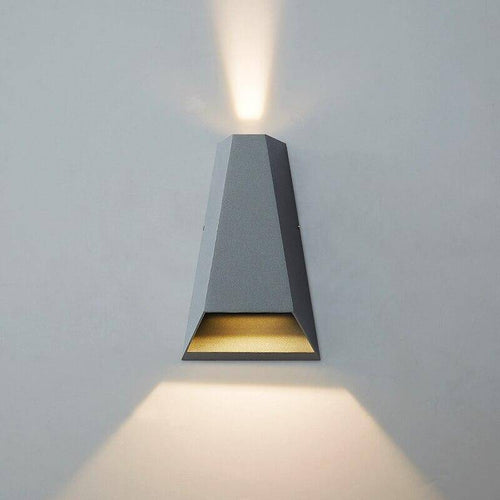 Applique murale design à LED avec abat-jour géométrique en métal gris Outdoor - vue 4 sur 4