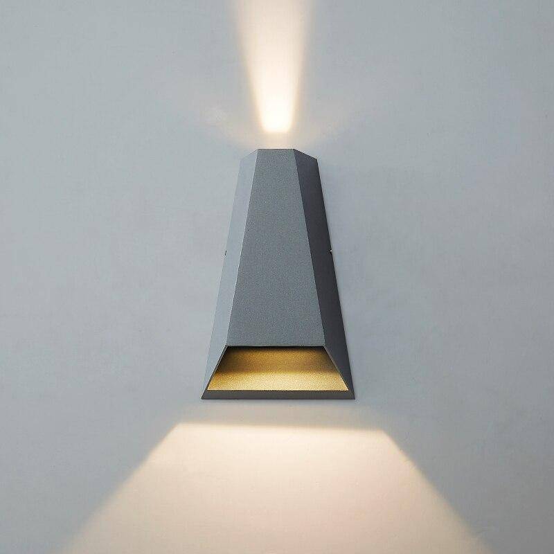 Applique murale design à LED avec abat-jour géométrique en métal gris Outdoor - vue 4 sur 4