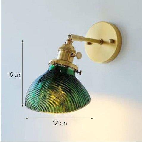 pendant light retro LED with lampshade green Yuja glass