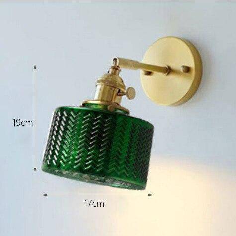 Suspension rétro LED avec abat-jour en verre rétro vert Yuja - vue 5 sur 7