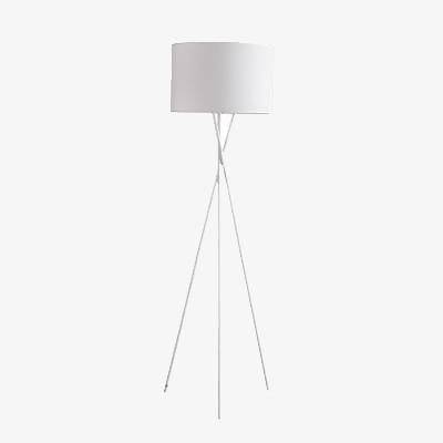 Floor lamp LED tripod design with lampshade in black or white fabric