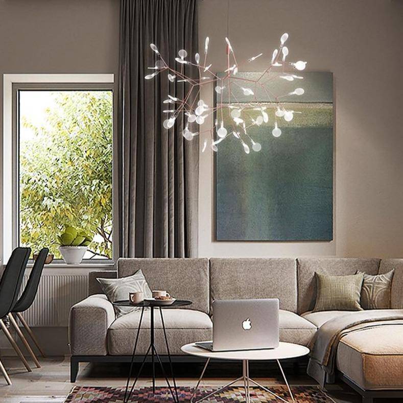 Suspension design moderne LED arbre doré Home