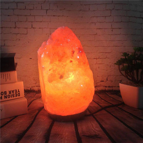 Lámpara de mesa LED de piedra de sal del Himalaya
