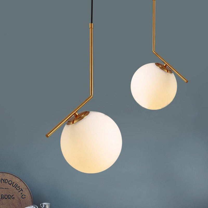 Golden LED pendant light with ball lamp