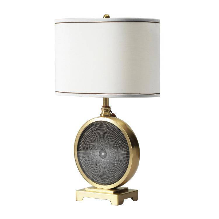 Lampe à poser design LED dorée avec abat-jour Monma - vue 3 sur 4