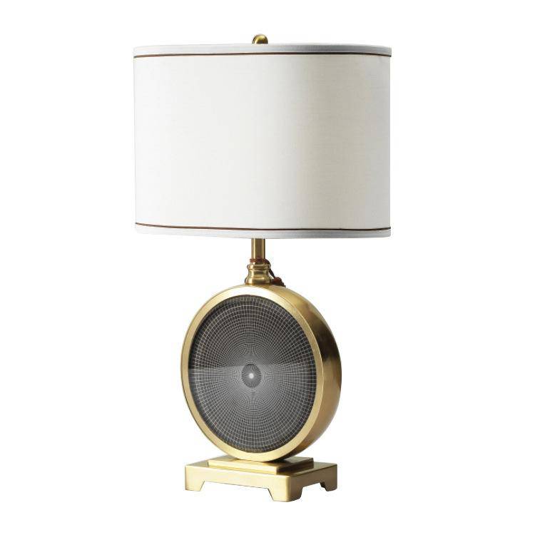 LED design table lamp in gold with lampshade Monma