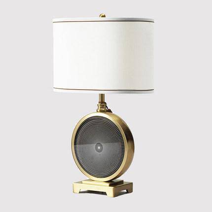 LED design table lamp in gold with lampshade Monma