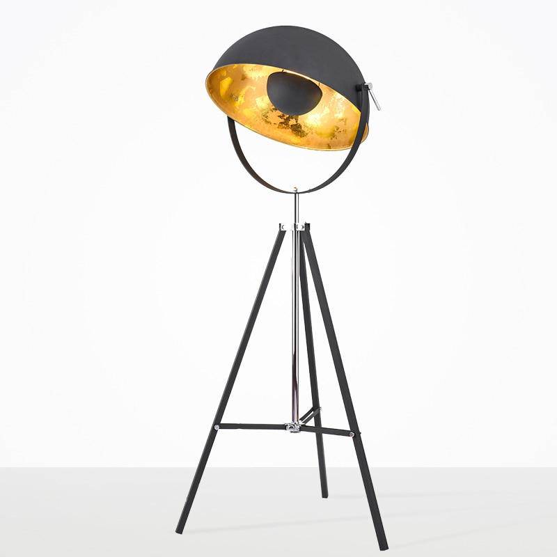 Lampadaire design LED abat-jour arrondi en métal
