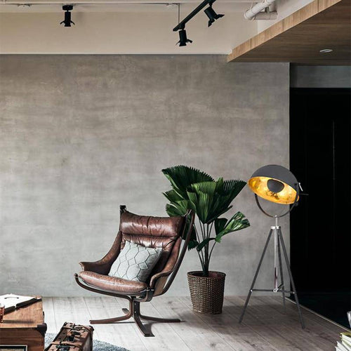 Lámpara de pie design LED pantalla metálica redondeada