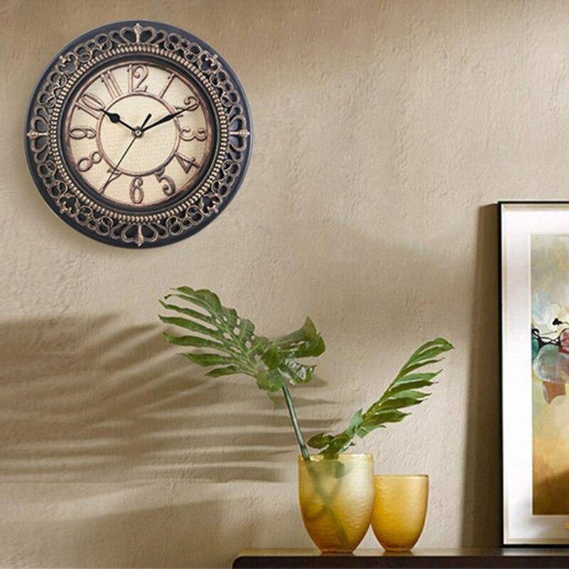 Horloge vintage en métal 25cm Antique - vue 5 sur 8