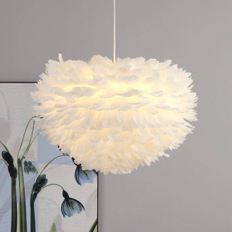 Suspension ovale LED en plumes Fairy - vue 4 sur 9