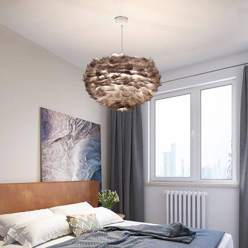 Suspension ovale LED en plumes Fairy - vue 5 sur 9