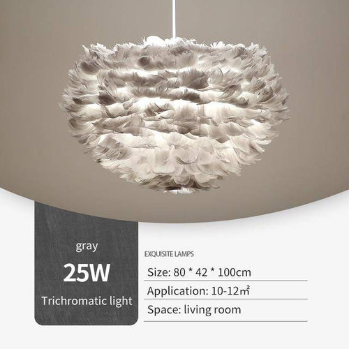 Suspension ovale LED en plumes Fairy - vue 8 sur 9