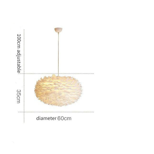 Suspension ovale LED en plumes Fairy - vue 9 sur 9