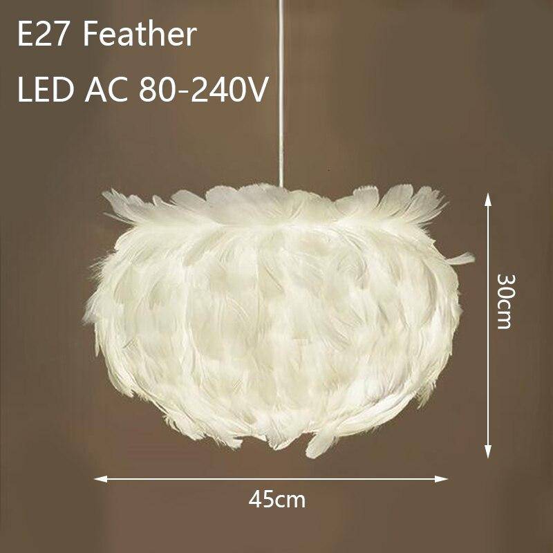 Lámpara de suspensión LED blanco de plumas design Loft