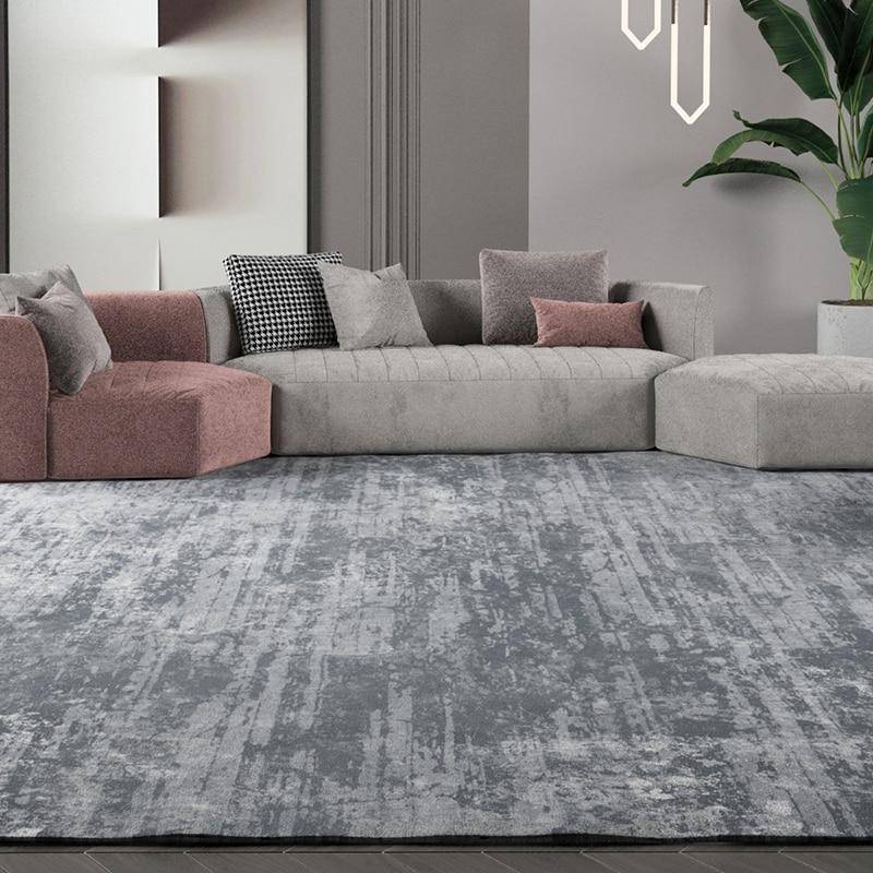 Tapis rectangle gris foncé style shaggy - vue 3 sur 3