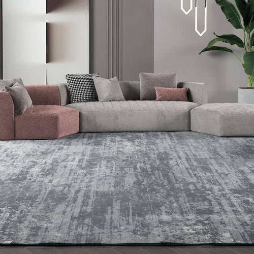 Tapis rectangle gris foncé style shaggy