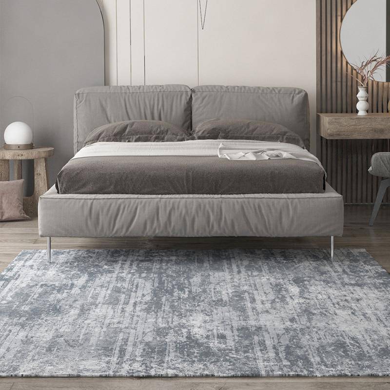 Rectangular carpet dark grey shaggy style