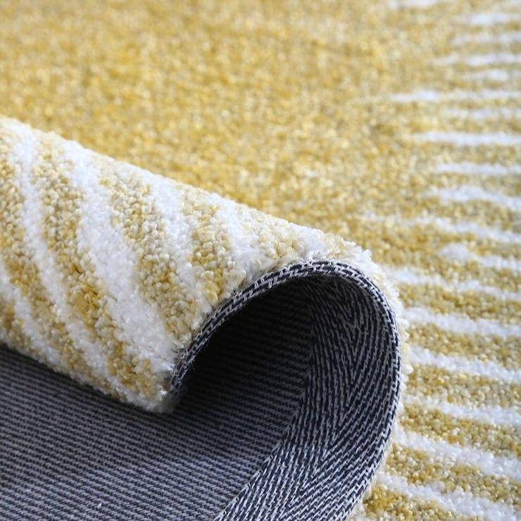 Tapis rond moderne jaune style Light Luxury - vue 5 sur 5