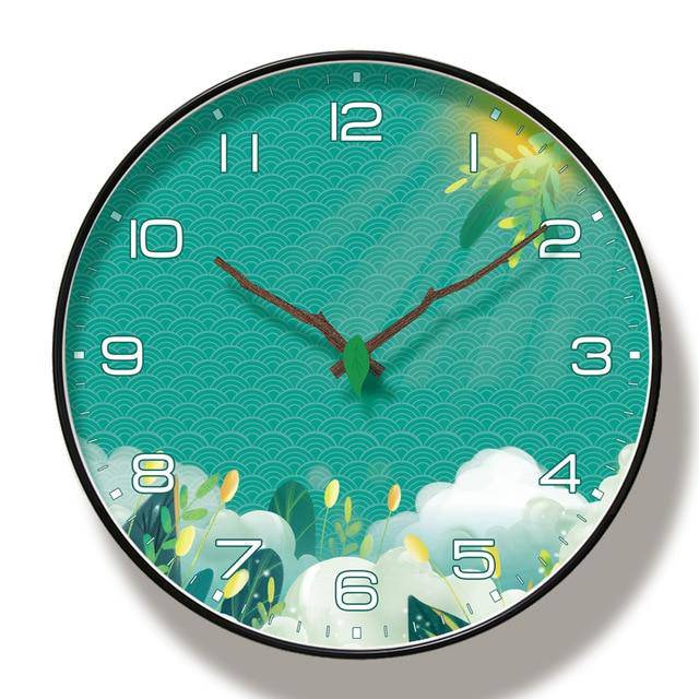 Reloj de pared redondo verde Rato