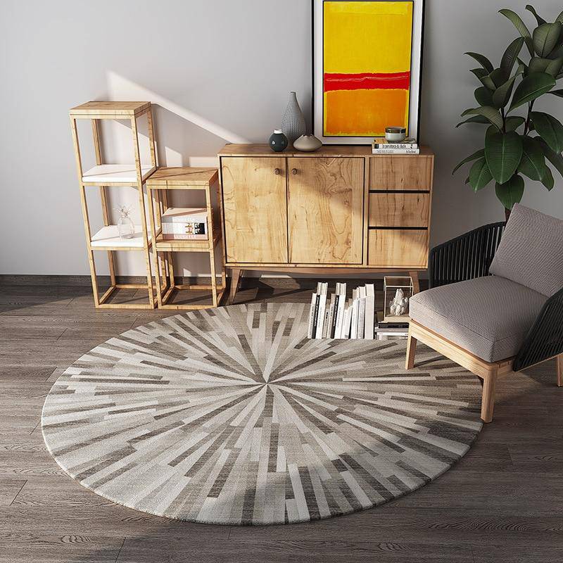 Tapis rond tons de gris moderne Tapete