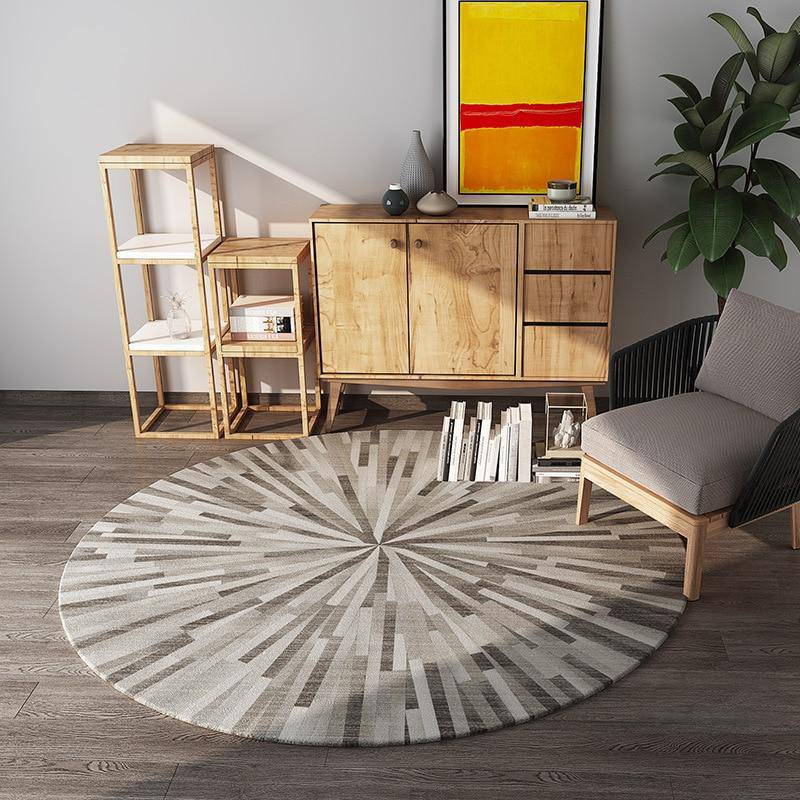 Tapete modern grey round carpet