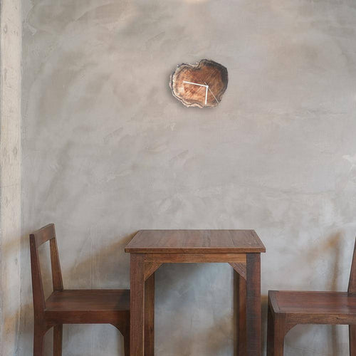 Horloge murale scandinave troncs d'arbre en bois foncé 28cm Hours