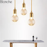 Lustre design doré LED en métal et verre cristal Loft