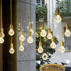 Lustre design doré LED en métal et verre cristal Loft